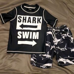 Carter's Rash Guard and swim trunks set